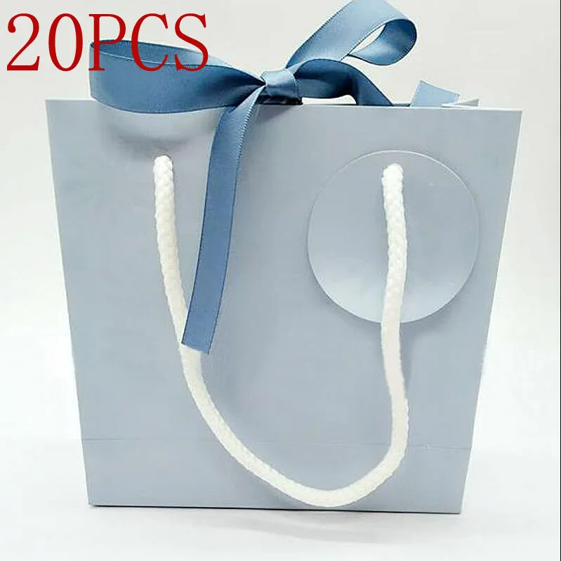 

20 шт., Подарочная большая сумка Pandora, очаровательное кольцо, браслет, серьги, ожерелье, синяя деталь для хранения, защитная сумка, атмосфера ю...