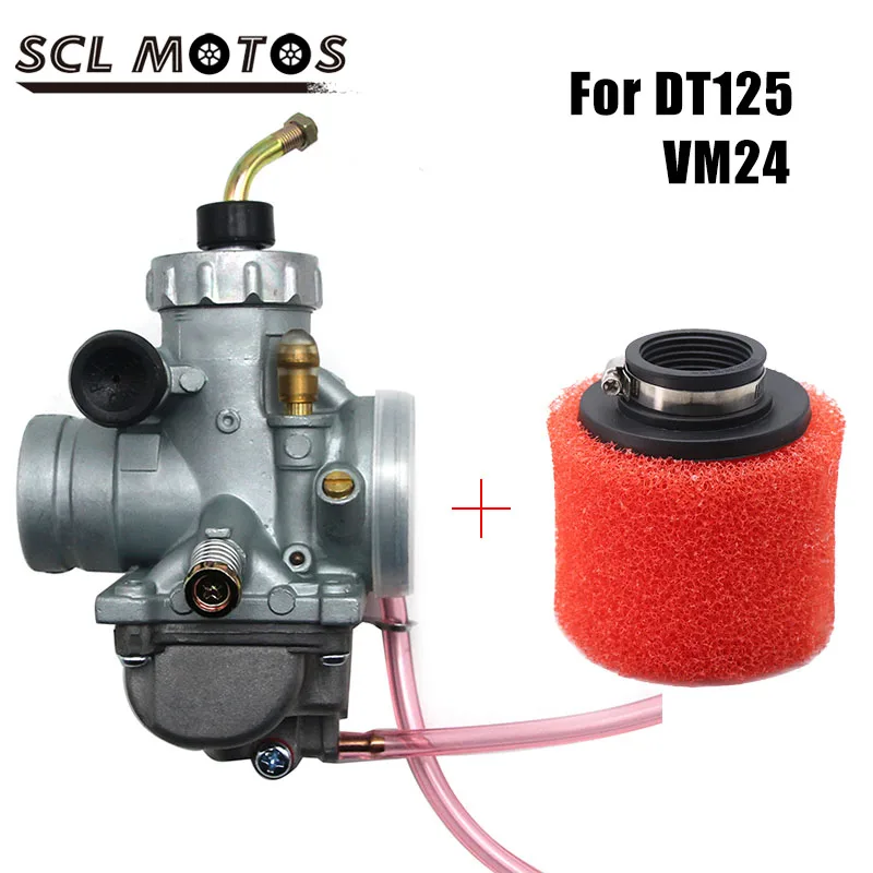 

SCL MOTOS 2pcs Set Carburetor+Sponge Air Filter Kit VM24 Carb DT125 Carburetor Kit For YAMAHA DT125 MIKUNI VM24 Accessories