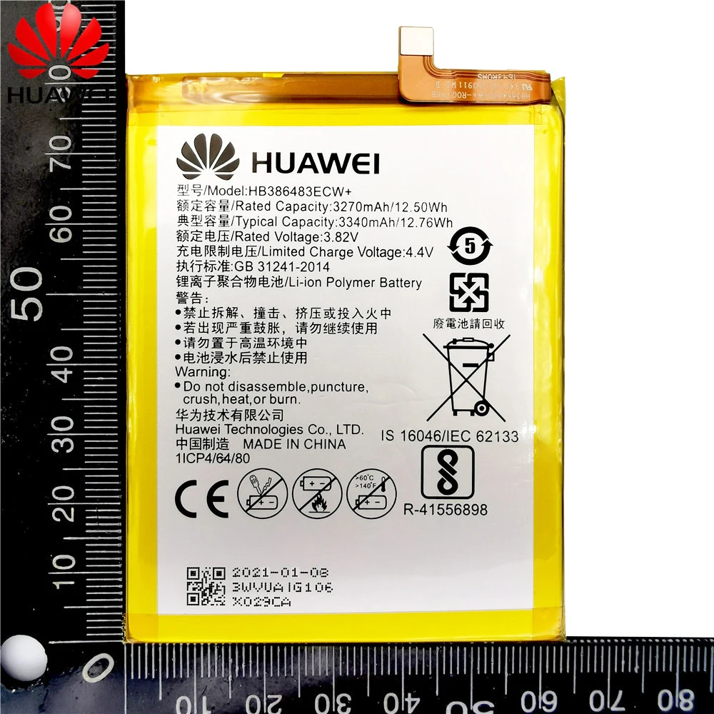 Bater&iacute;a Original Huawei HB386483ECW + 3340mAh para Huawei Maimang 5 / Honor 6X G9 plus, bater&iacute;as de repuesto de MLA-AL00 MLA-AL10-5