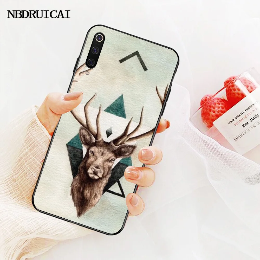 NBDRUICAI минималистский животный накладка олень черный мягкий чехол для телефона