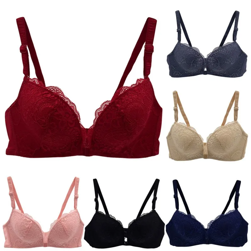 Пуш-ап сексуальный бюстгальтер с чашечками B летний кружевной вышивкой удобный