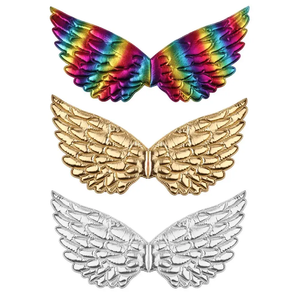 

Kids Glossy Metallic Festival Carnival Masquerade Halloween Cosplay Party Angel Wings Children Stage Costume Accessories