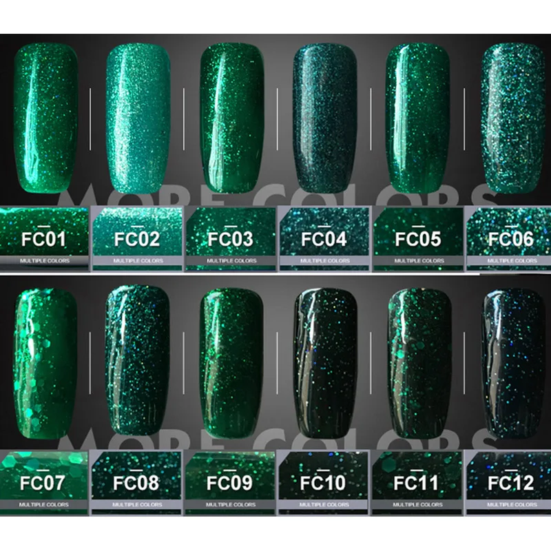 гель лак Lucky Hybrid зеленый блеск Полупостоянный УФ голографический для ногтей