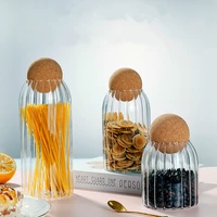 round ball cork stopper lead free glass bottle storage jar coffee bean sealed dried fruit grains transparent creative tea cans