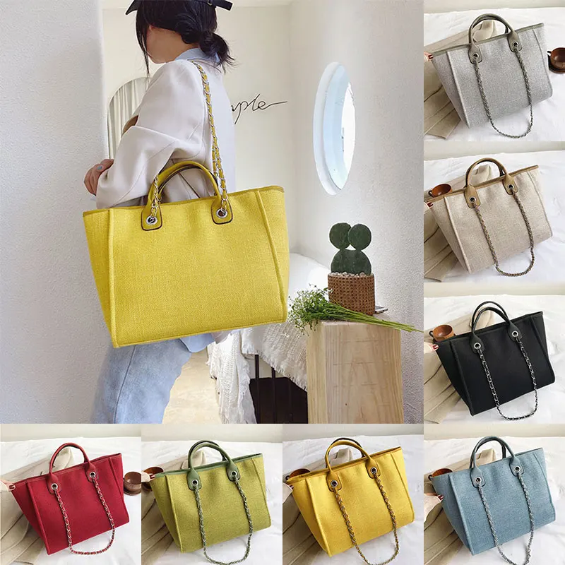 

Women Bucket Bag Big Capacity Messenger Bag Korean Version Tote Bag Chain Shoulder Bag Handbag Portable Ladis Canvas Bag New