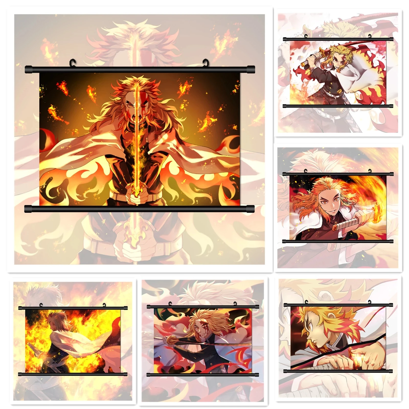 

Demon Slayer Wall Artwork Canvas Mural Kimetsu No Yaiba Pictures Painting Print Poster Plastic Hanging Scrolls Home Decoration
