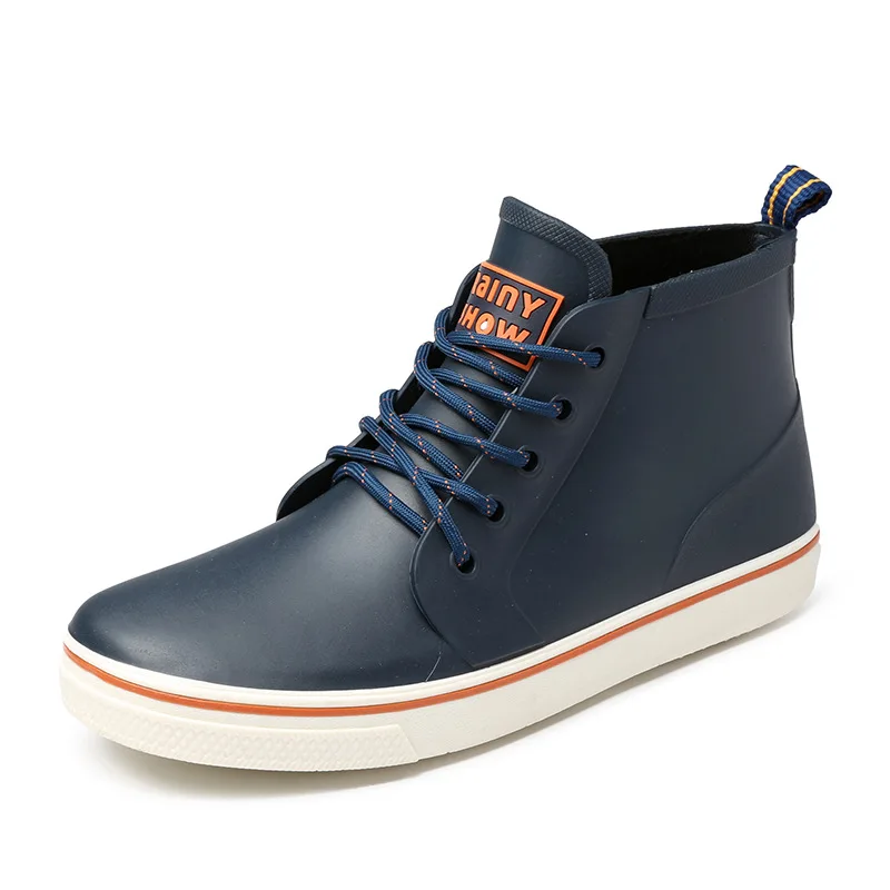 

Rainboots Slip Water Shoes Fishing Boots Short Rubber Rain Boots Man Bot Garden Boots Men Lovers Shoes 2020 New