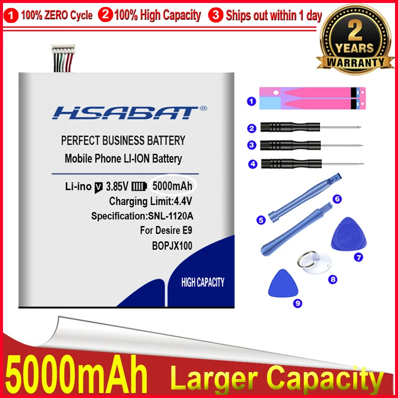 HSABAT 100% Новый 5000mAh B0PJX100 BOPJX100 аккумулятор для HTC DESIRE E9 + 830 D830U D830X D828W - купить по