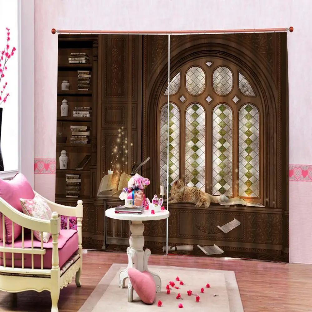 Деревенские шторы Европейский принт на окна для гостиной плотные окнах спальни