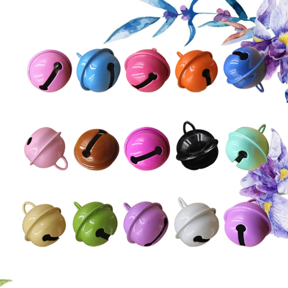 

48pcs Colorful Round Bells DIY Jewelry Accessory Painted Bells Creative Bells Decor