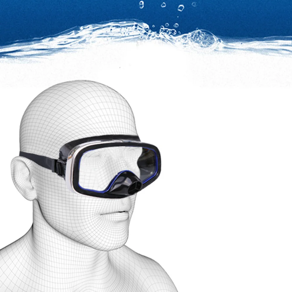 

Black Swimming Goggles Safety Scuba Snorkel Adults Unisex Underwater Diving