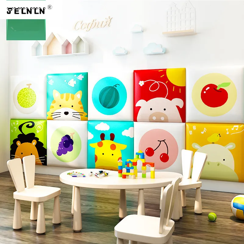 Мягкие наклейки на стену с изображением животных из мультфильмов для детской