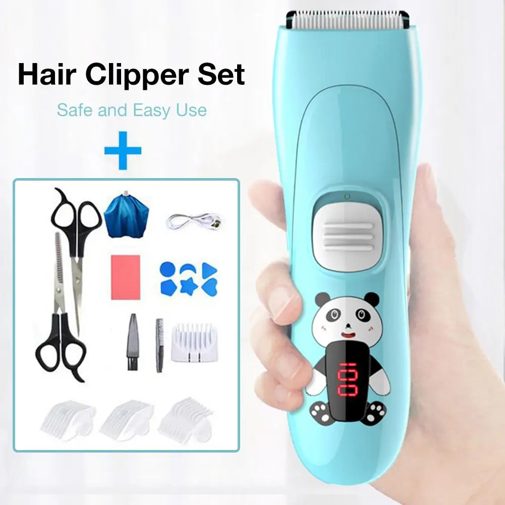 

Professional Hair Clipper Set USB Rechargeable Electric Hair Cutter Trimmer Baby Safety Hair Trimmer With 3PCS Guide Combs
