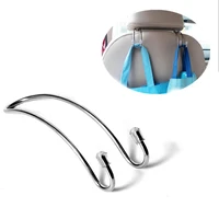 multi functional metal auto car seat headrest hanger bag hook holder for bag purse cloth grocery storage auto fastener clip