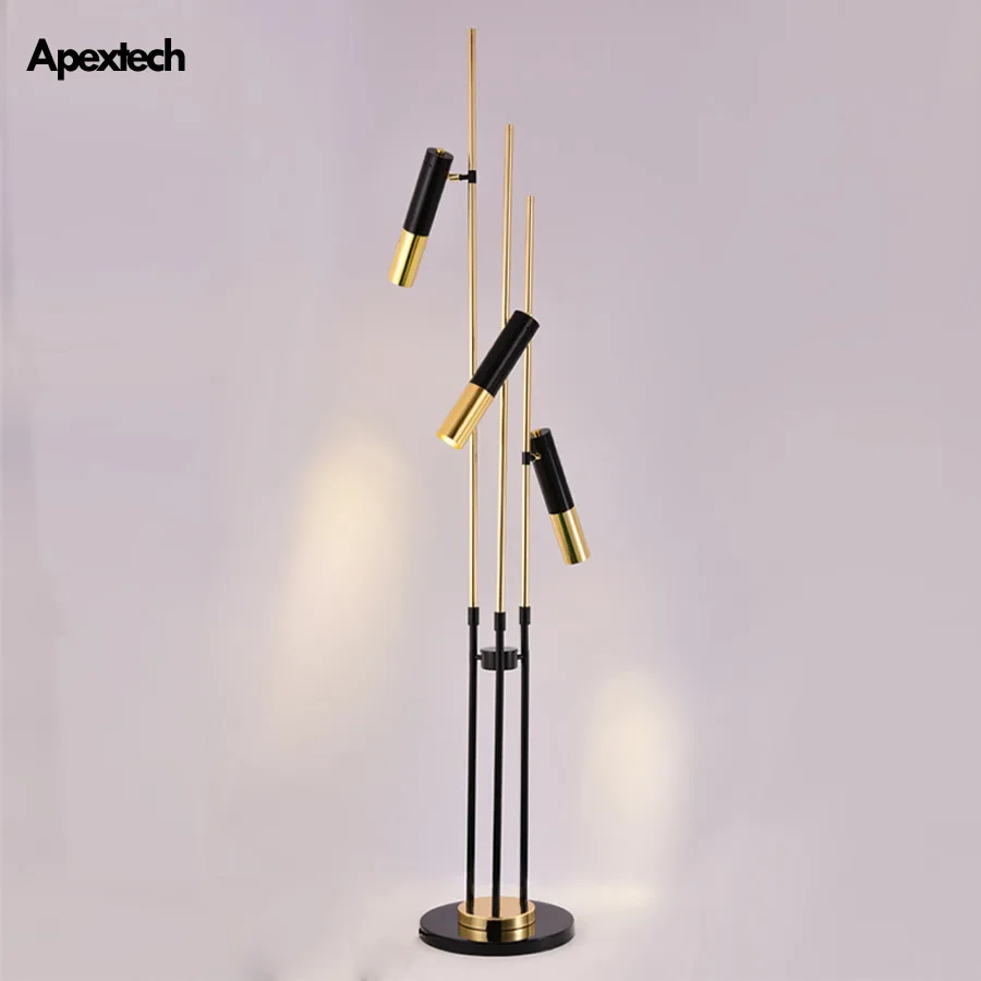 Светодиодный напольный светильник украшение для гостиной и спальни золотистого