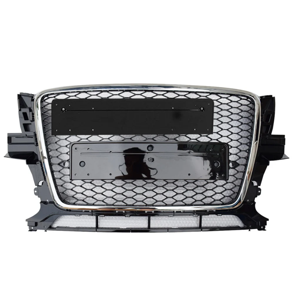 Вафельная Ткань Стиль решетка ABS для Q5 SQ5 RSQ5 2008-2012 сетки передний бампер гоночные решетки стайлинга автомобилей часть с европейскими держатель номерного знака