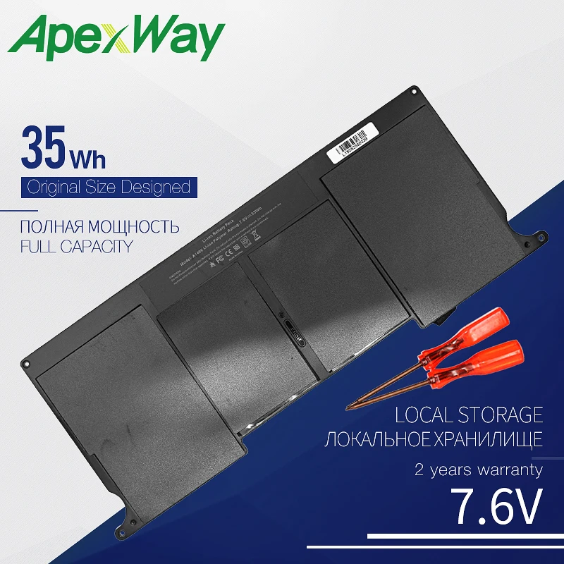 Аккумулятор 35WH для ноутбука Apple Macbook Air 11 A1370 2011 дюйма A1465 2012 A1406|batterie 6lr61|batteribattery
