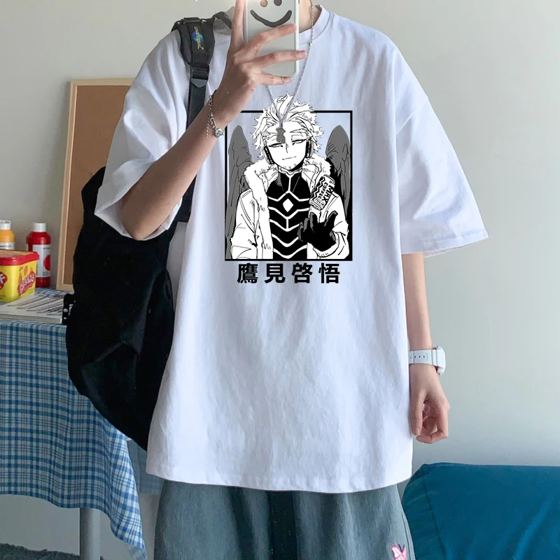 Футболки с рисунком аниме Моя геройская Академия в стиле Харадзюку Hawks мангой