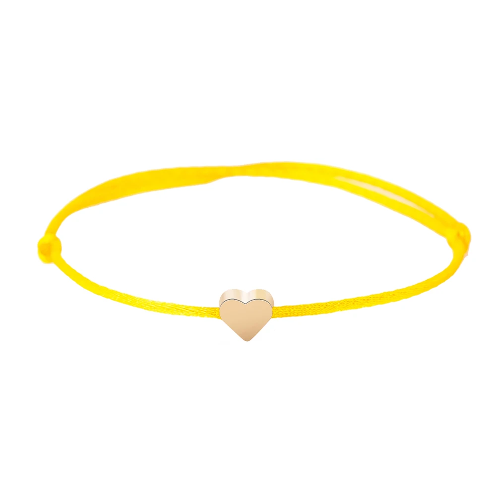 HS039-yellow Простой цветной браслет с подвеской в виде сердца для защиты мужчин и женщин, регулируемые ювелирные изделия, детский амулет - Окраска металла: HS039-yellow