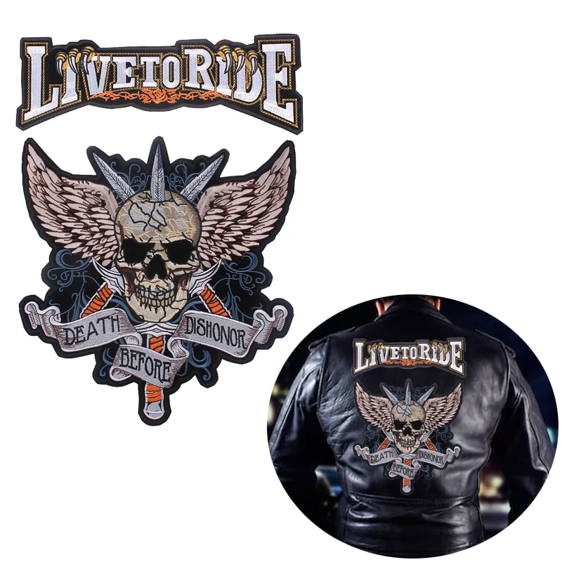 Нашивки в стиле панк с черепом на куртке и одежде мотоциклетные вышитые нашивки