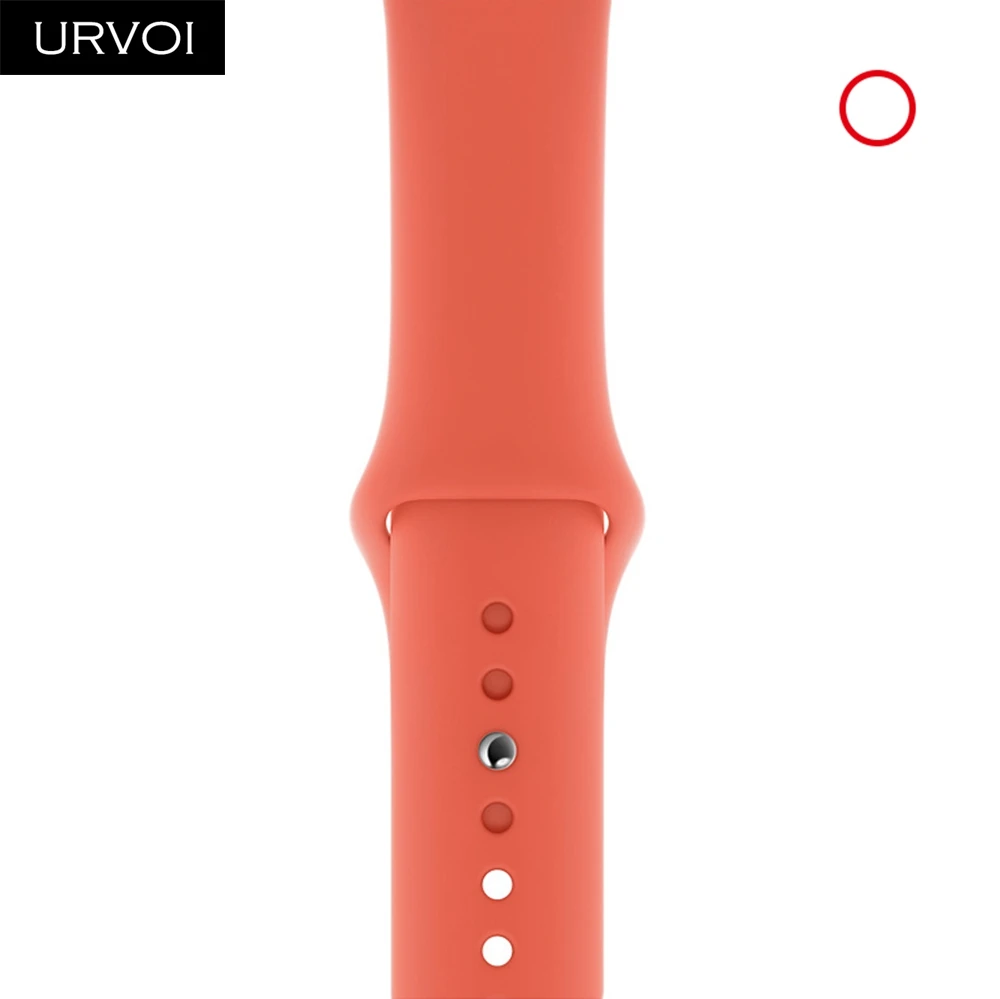 Clementine Спортивный ремешок URVOI для Apple Watch series 5, 4, 3, 2, 1, силиконовый ремешок для iWatch, 44 м, с застежкой, цветная замена, новинка - Цвет ремешка: Clementine