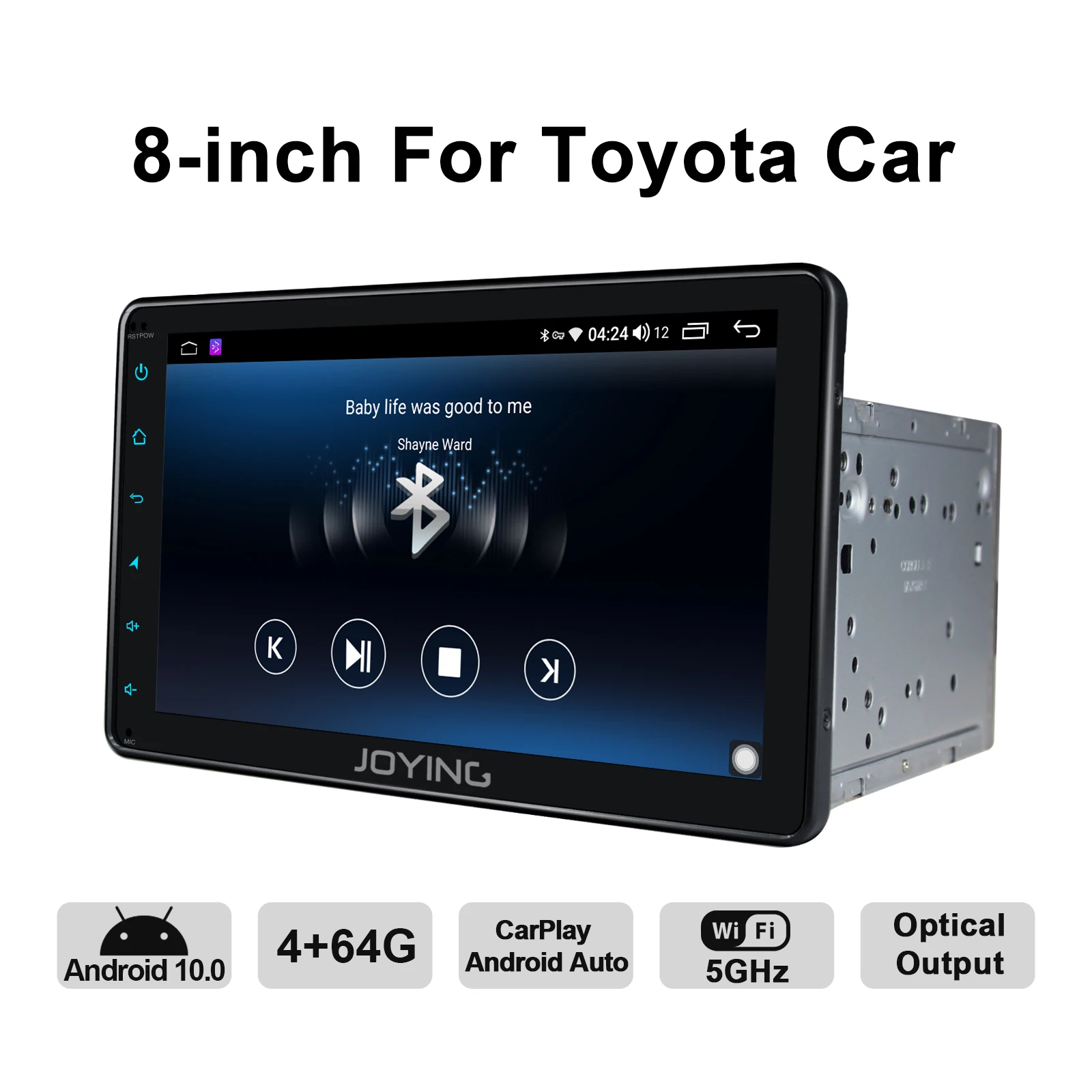 Магнитола JOYING на Android 10 0 с GPS Навигатором 4 Гб ОЗУ 64 ПЗУ 8 дюймов поддержка 4G для Toyota