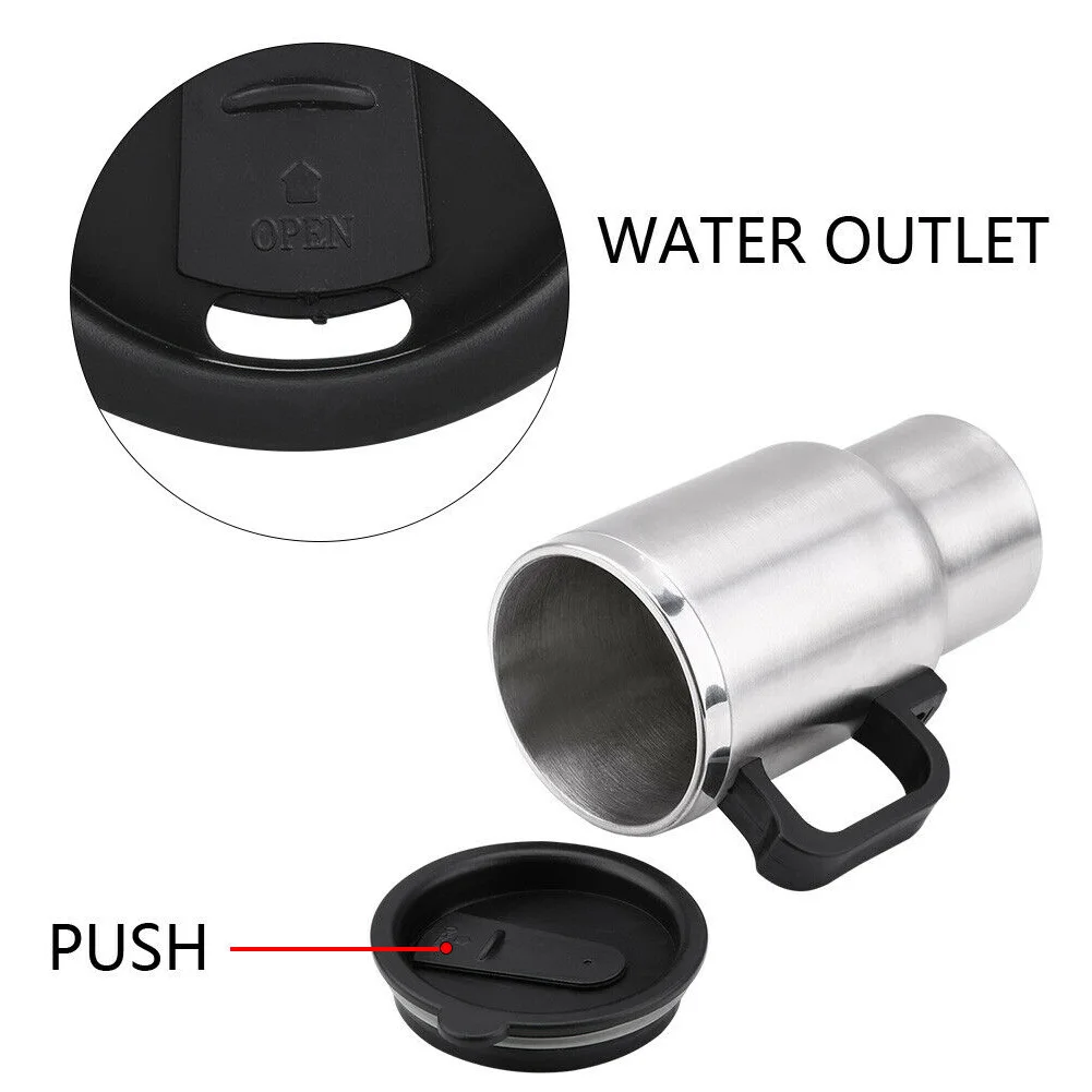 Vehicle Heating Cup 500ML 12V Car Stainless Steel Water Kettle Coffee Heated Mug Accessories | Автомобили и мотоциклы