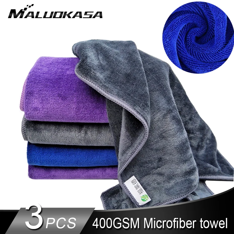 Полотенце из микрофибры для мытья автомобиля 400 г/м2 мягкое абсорбирующее