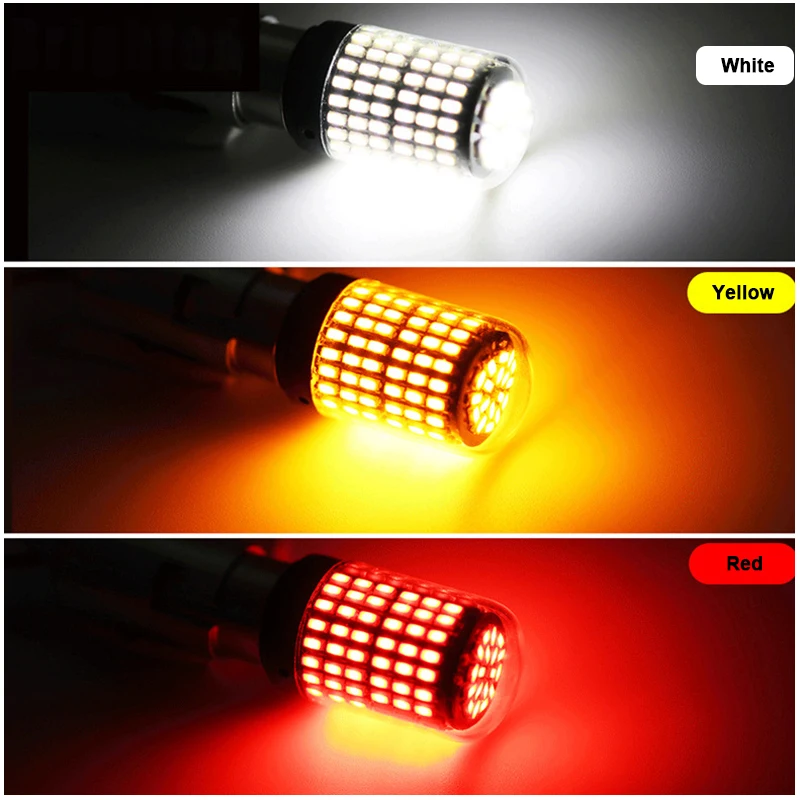 

NLpearl 1x Car Signal Lamp W21W Wy21w Led 7440 Car Bulbs 144SMD T20 W21 5W 7443 LED Canbus Auto Turn Signal Lights Brake Lamps
