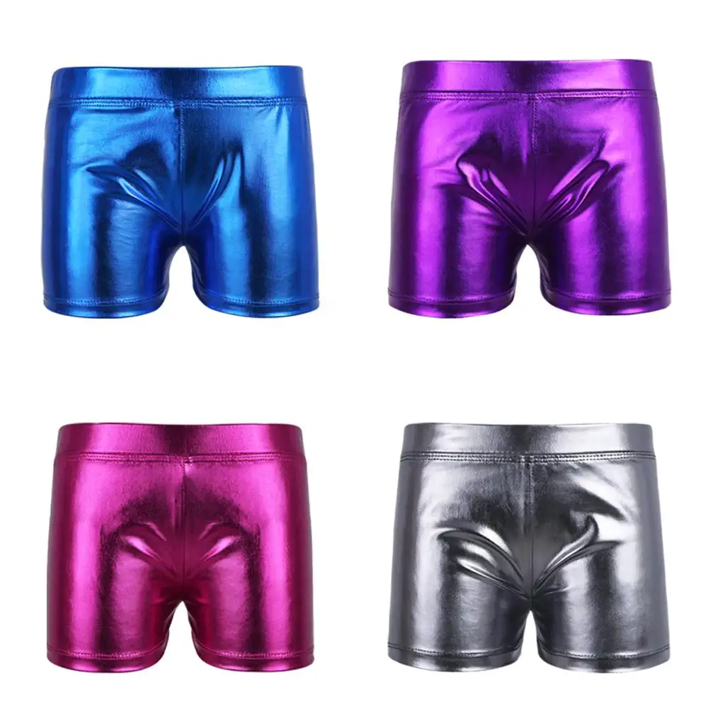 Гимнастический костюм для девочек короткий Блестящий Купальник балета