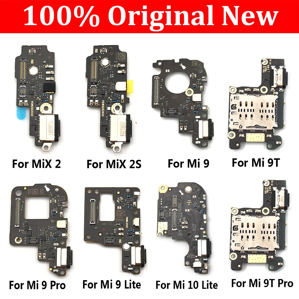 

100% Original USB Charging Socket Port Connector Microphone Board Flex For Xiaomi Mi 9 9T 8 Pro / Mi 10 10T 9 8 Lite / Mix 2 2S