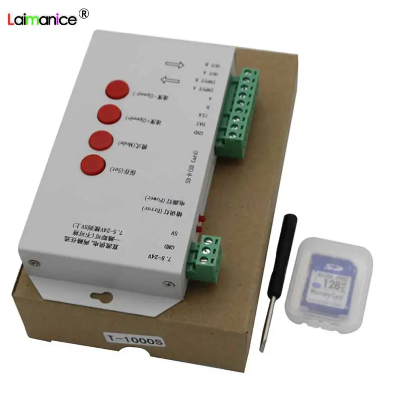Стробое управление T1000S SD карта светодиодный контроль пикселей поддержка DMX512 WS2811