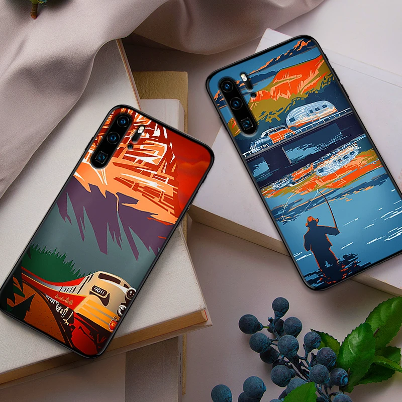Ретро поезд плакат для Huawei Honor 8 9 10 lite 7A 9X Pro 7C 5.99IN 7X 8X 8C Примечание вид 20 чехол