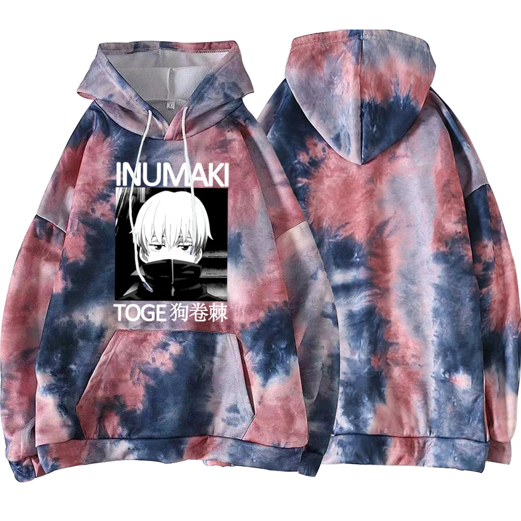 

Jujutsu кайсен пуловер с принтом и капюшоном для мужчин и женщин Свободные топы Toge Inumaki Демисезонный