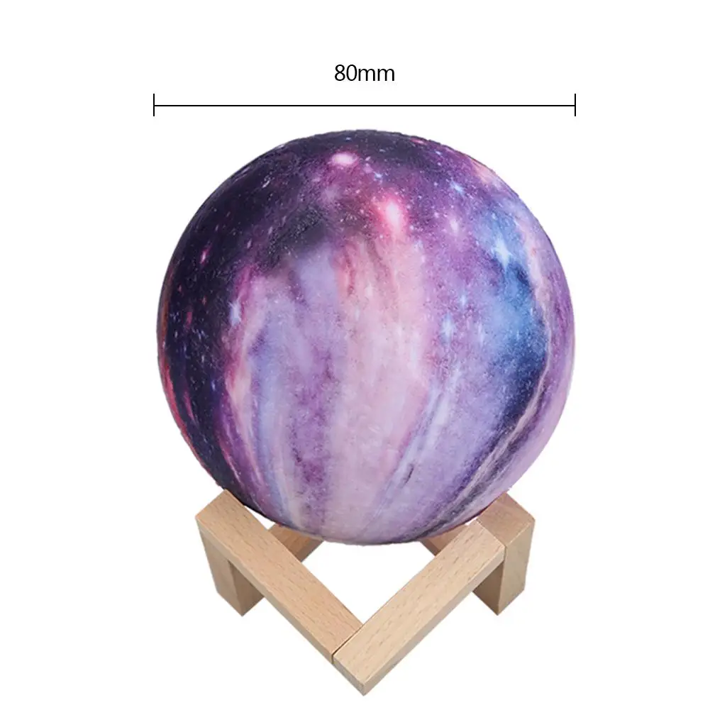 

3D Print LED Lamp Moon Earth Jupiter Home Bedroom Decor Creative Mood Night Light USB Recharge Touch Pat Control