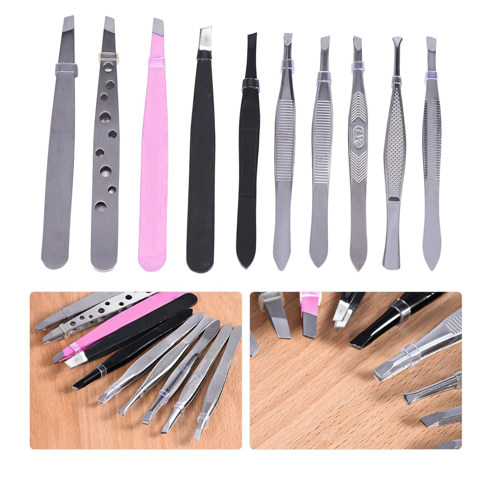 10 шт. Профессиональный пинцет для бровей из нержавеющей стали наращивания ресниц