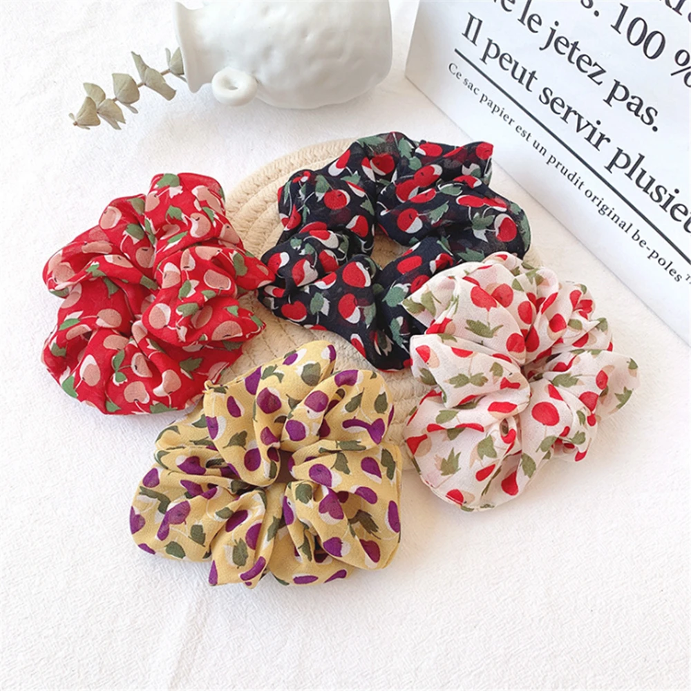 Модные Красочные эластичные резинки для волос в виде вишни красивые элегантные