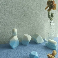 3d geometric stone shape silicone candle mold diy aroma plaster craft chocolate mould soap making tool home decoration props