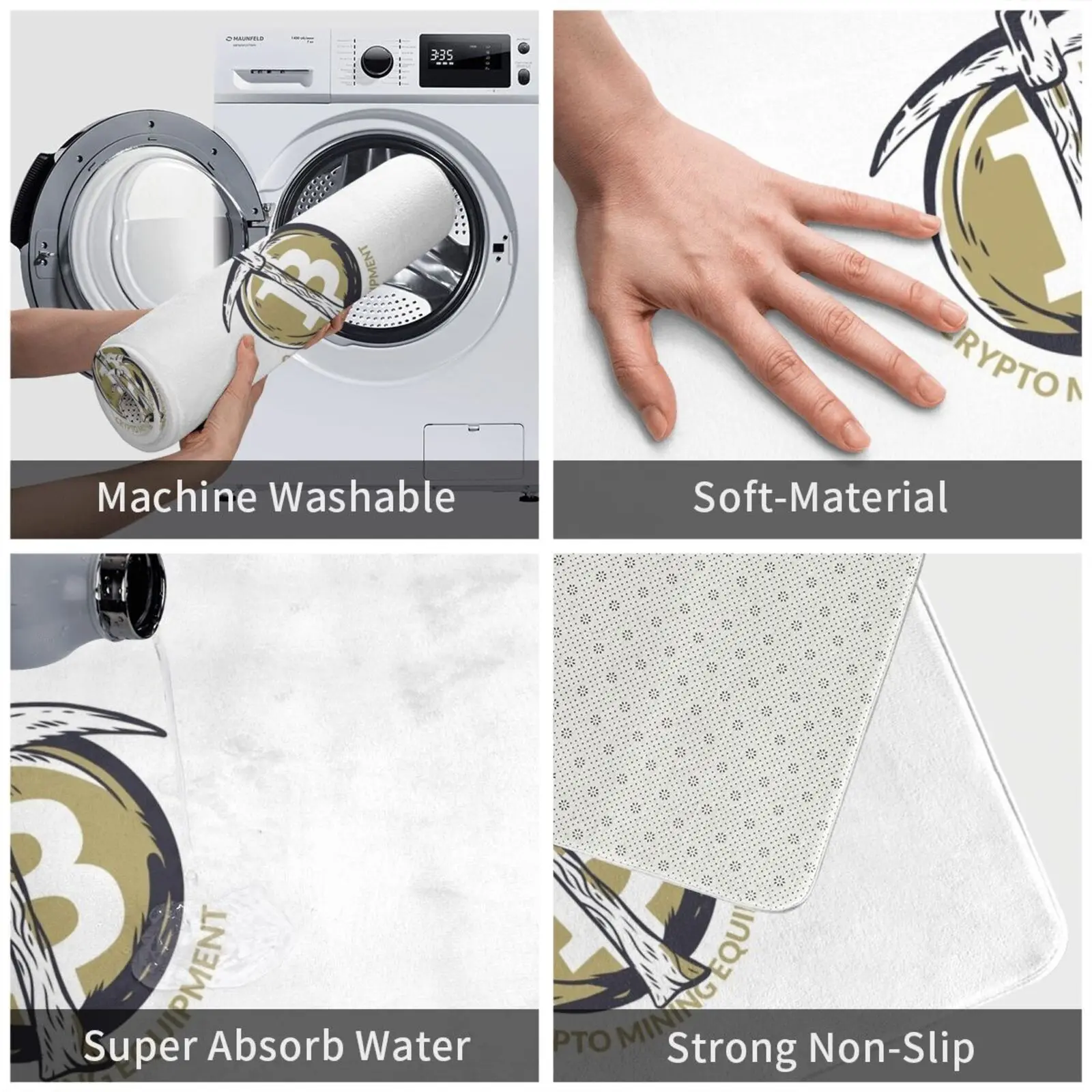 Ковер для добычи биткоинов дизайн криптовалютического логотипа коврик входной