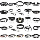 Женское Ожерелье-чокер Goth, из искусственной кожи, с крестом и заклепками