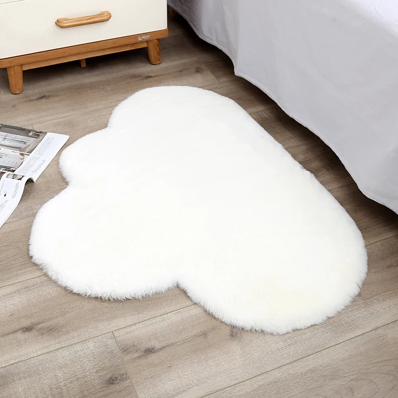 

70x90cm Cloud Shape Rug Carpet Mat for Living Room Decor Faux Fur Carpet Kids Room Bedroom Shaggy Area Rug Modern Mat