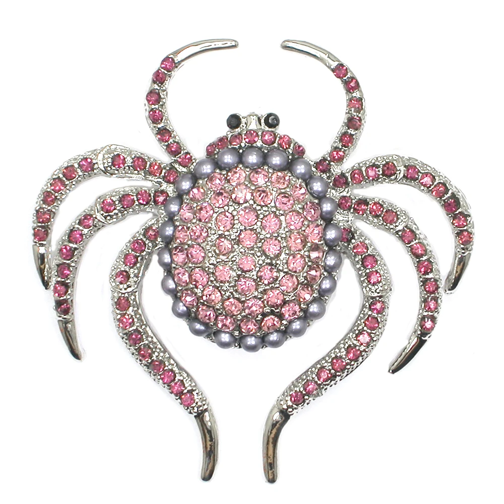 

Spider Rhinestone Badge Brooches For Women Men Spider Brooch Jewelry pins Retro Boutonniere Hijab Pin