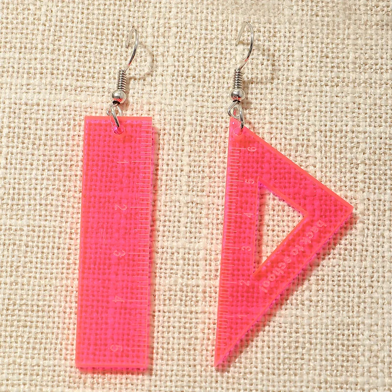 

Fashion women Transparent fluorescent color acrylic earrings Straightedge triangle earrings fun earrings fashion earring jewelry