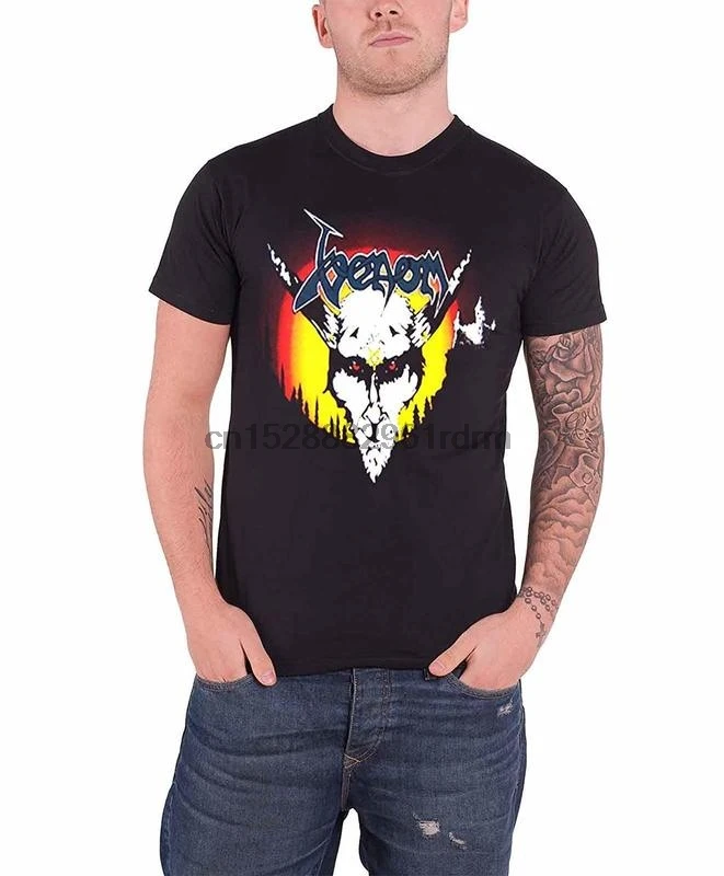 Одежда Футболка Venom лигион сатана рог коза логотип группы Официальный Мужской