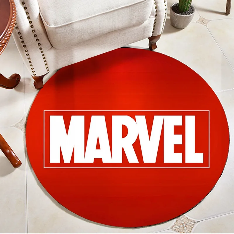 Круглый фланелевый коврик с 3D-принтом Marvel нескользящий для ванной комнаты мягкий