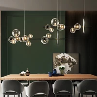 modern luxurious glass bubble chandeliers art decorate g9 led hanging lights designer duplex villa strip lobby home pendant lamp