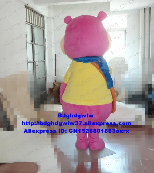 Розовый Бегемот река лошадь бегемот талисман костюм для взрослых мультяшный