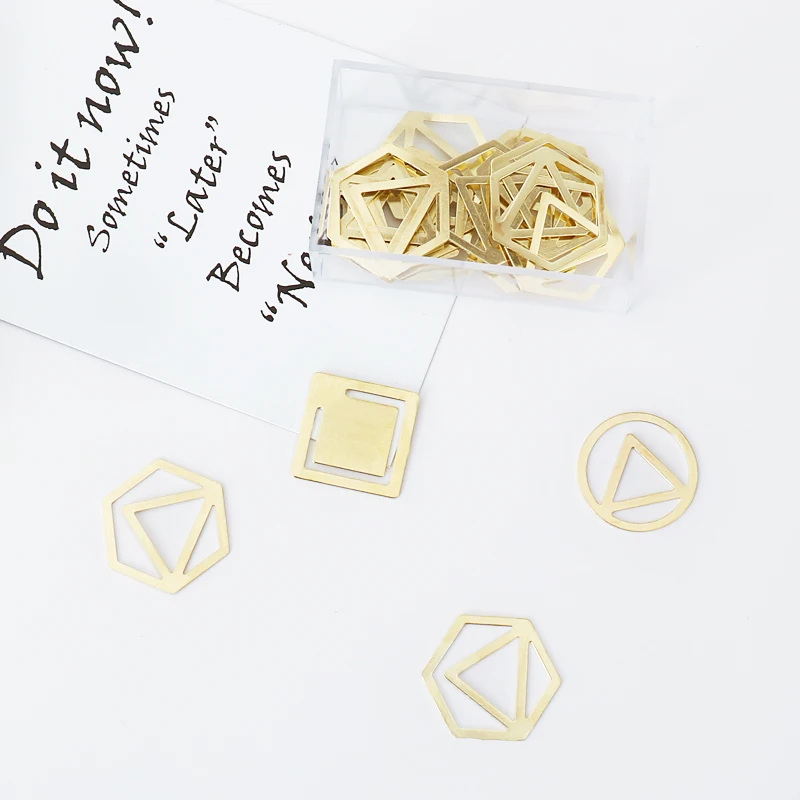 

Металлическая Закладка, имитация золота, геометрическая форма, скрепка для ежедневника, декоративный зажим, имитация золотых скрепок, деко...