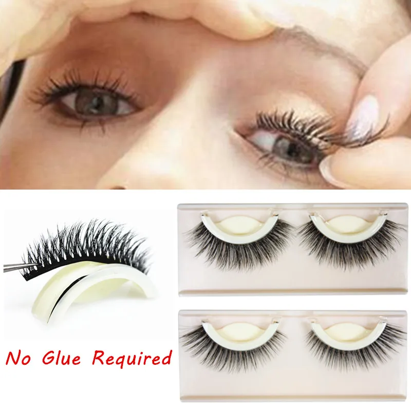 Накладные 3D ресницы многоразовые самоклеящиеся натуральные вьющиеся