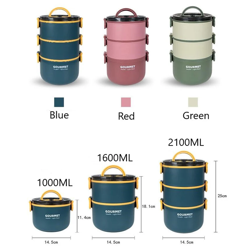 

Lunch Box Stainless Steel Bento Box Leak Proof Food Container For Kids Portable Outdoor Insulation Lunchbox Kitchen Food Box